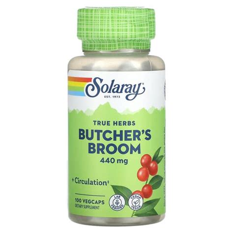 Solaray True Herbs Butcher S Broom 440 Mg 100 VegCaps