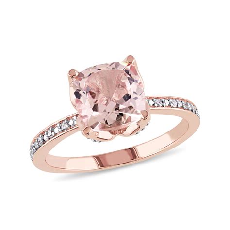 Morganite Cushion Cut Engagement Rings