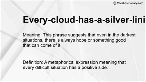Every-cloud-has-a-silver-lining Meaning - YouTube