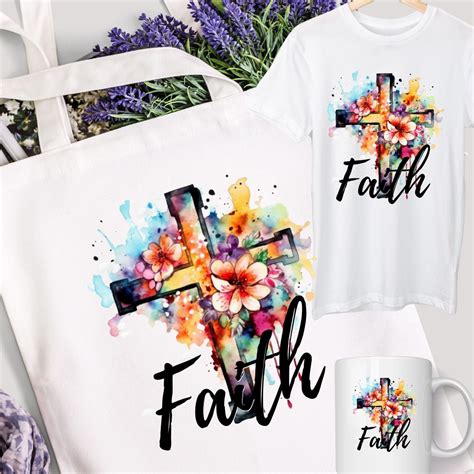 Faith Cross Svg Faith Clipart Circut Silhouette T Shirt Design Dxf