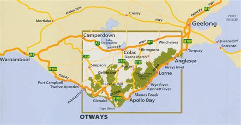 The Otways Map Edition 4 Meridian Maps Maps Books And Travel Guides