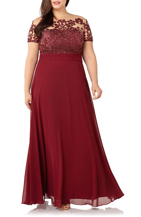 Stunning Burgundy Illusion Gown For Mother Of The Bride JS