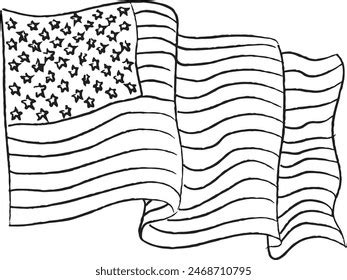 3,451 Line Drawing American Flag Images, Stock Photos, and Vectors | Shutterstock