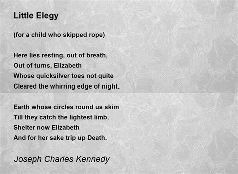 Elegy Poem Examples For Kids