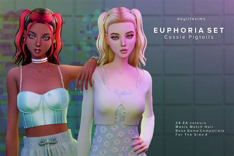 DAYLIFE SIMS EUPHORIA SET Cassie Pigtails Please Read My Sims