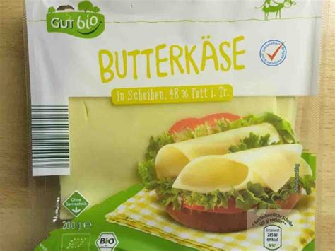 GUT bio Butterkäse Scheiben je 20g Kalorien Neue Produkte Fddb