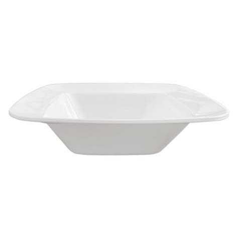 Solid White Rounded Square Disposable Plastic Soup Bowls 12 Ounce