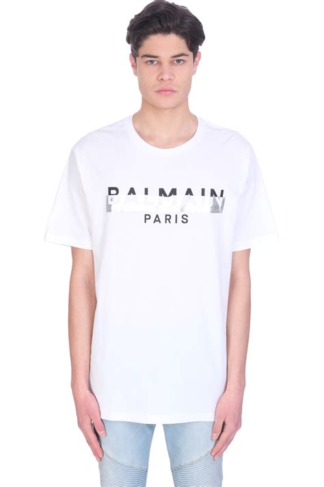 Balmain T Shirt In White Cotton Modesens