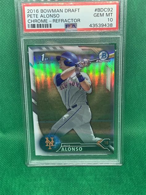 Pete Alonso Bowman Chrome St Card Refractor Rookie Gem Psa M