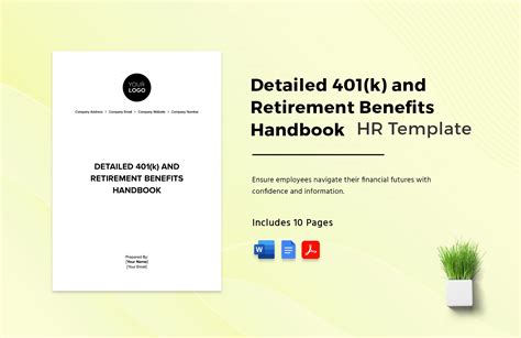 Detailed 401 K And Retirement Benefits Handbook HR Template In Word