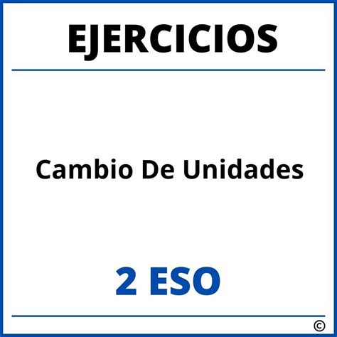 Ejercicios Cambio De Unidades 2 ESO PDF