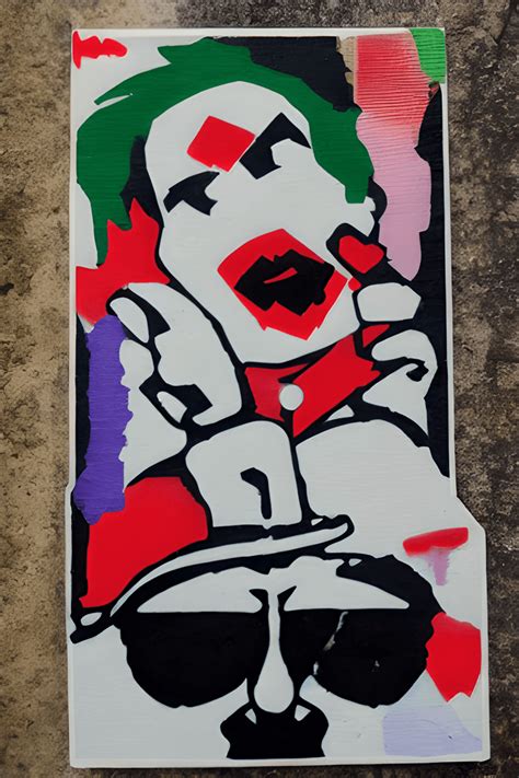 Joker Al Capone Space Invader Graffiti Stencil · Creative Fabrica