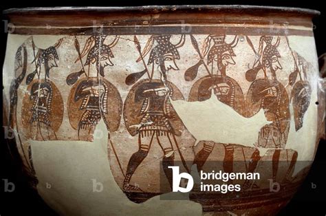 Image Of Warriors Krater 12th Century Bc Terracotta By Mycenaean