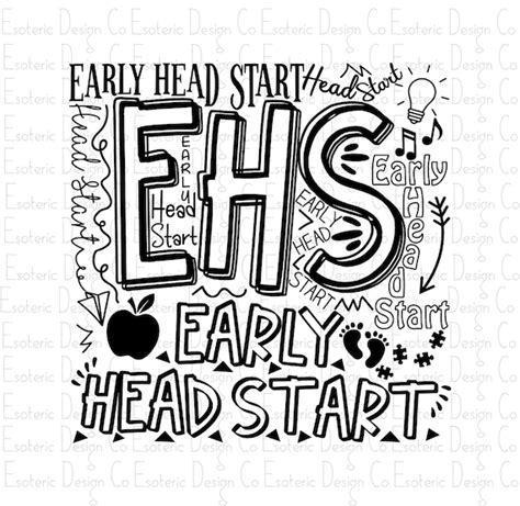 Early Head Start Typography Design Svg Png Eps And Dxf Files Etsy