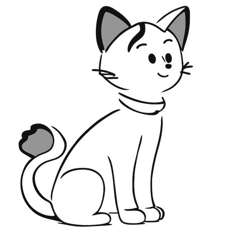 Niedliche Katze F R Kinder Handgezeichnetes Cartoon Aufkleber Symbol