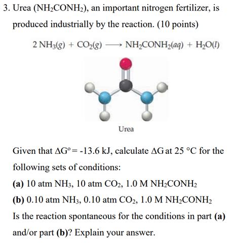 Solved Urea NH2CONH2 An Important Nitrogen Fertilizer Chegg