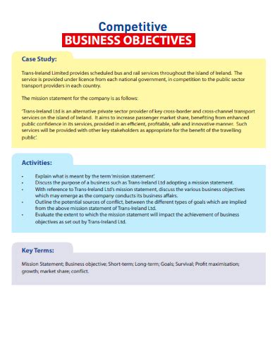 Business Objectives 18 Examples Format How To Create Pdf