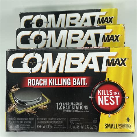 Combat Max 12 Roach Killing Bait Stations Small Roaches Kills The Nest Lot Of 3 Ebay