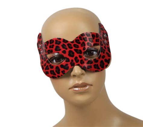 Leopard Bdsm Queen Mask PU Leather Sex Mask Blindfold Fetish Bondage