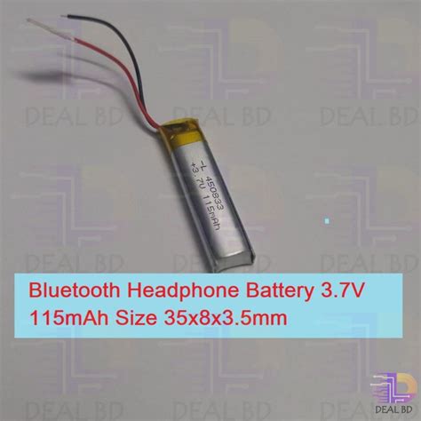 Bluetooth Headphone Battery 37v 115mah Size 35x8x35mm Lithium Polymer