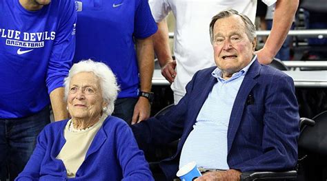 Bushes Spokesman George H W Barbara Both On The Upswing Houston