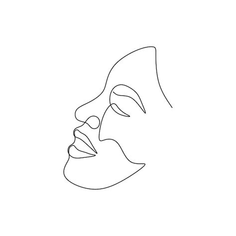 Premium Vector Beauty Woman Girl Lady Face Continuous Line Art