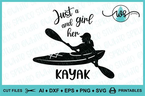 Papercraft Craft Supplies Tools Kayak SVG File Lake Summer Svg Canoe