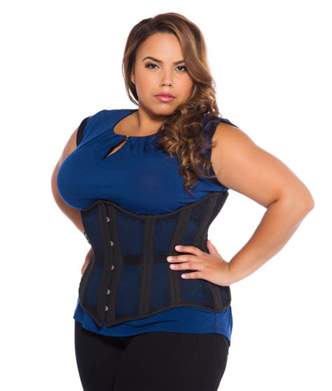 Jolie Black Mesh Plus Size Underbust Steel Boned Corset Glamorous Corset