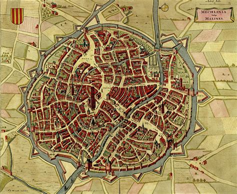 Antique Map Of Mechelen Malines In Belgium Photograph By Steve