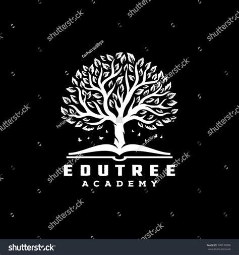 Tree Book Logo Vintage Illustration Stock Vector (Royalty Free) 740135086