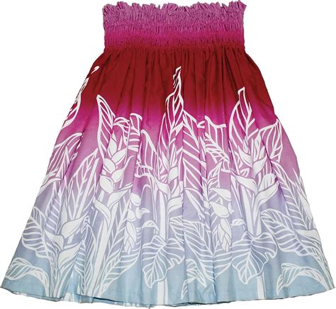 Hawaiian Pa U Hula Skirt Hawaii Print Red Flower Or Blue Flower For Womens Pink At Amazon