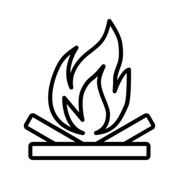 Bonfire Line Icon Vector Bonfire Icon Bonfire Campfire Png And