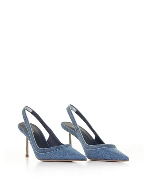 Le Silla Bella Slingback Pumps In Blue Denim Lyst