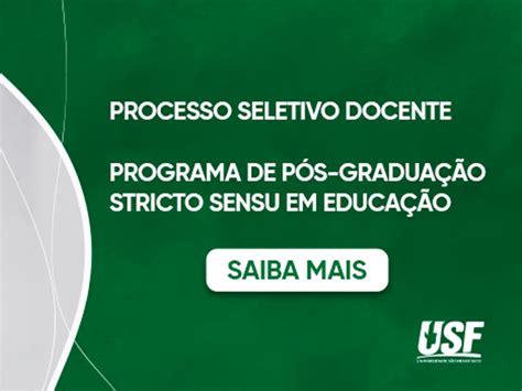 Inscrições Abertas Para O Processo Seletivo De Docentes Para Mestrado E