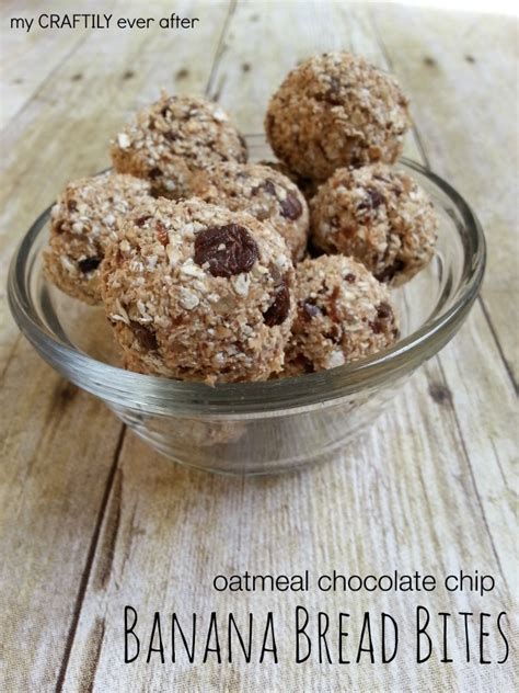 Easy Oatmeal Chocolate Chip Banana Bread Bites My Craftily Ever After