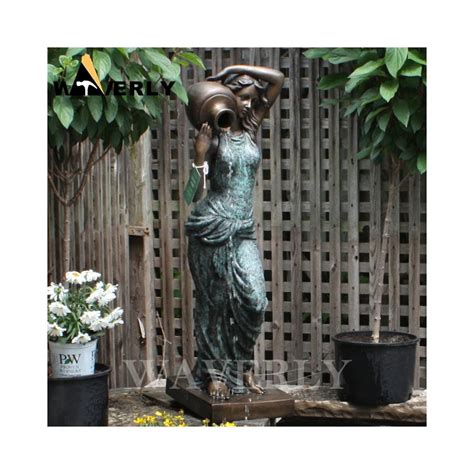 Large Water Fountains Lady Statue Naked Woman Bronze