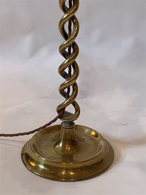 A Pair Of Brass Barley Twist Candlestick Lamps Miranda Willes