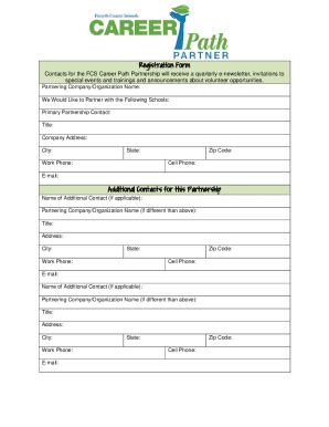 Fillable Online Fcs Careet Path Partner Form Registration Form Fax