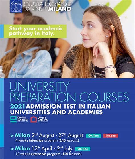 University preparation courses for studying in Italy