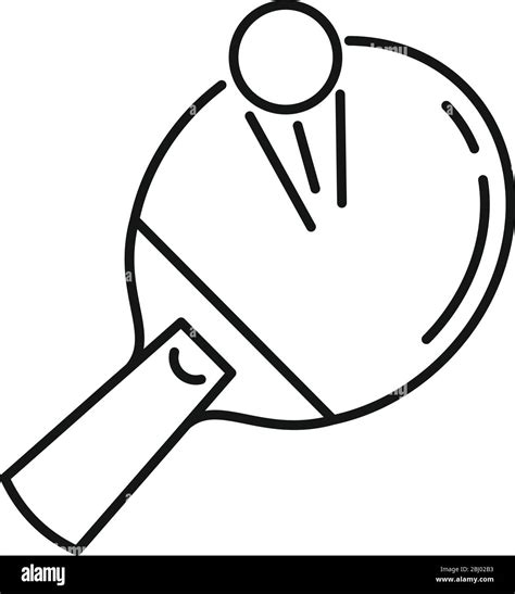 Ping Pong Paddle Icon Outline Ping Pong Paddle Vector Icon For Web