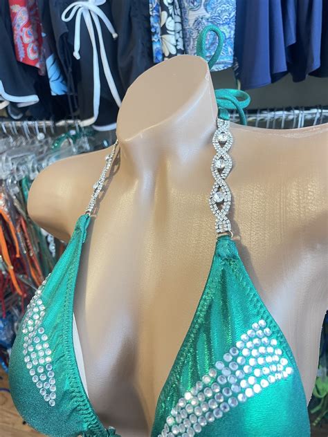 Buy New Emerald GREEN Competition Bikini Posing Suit Npc Rhinestone Practice Suit Online At