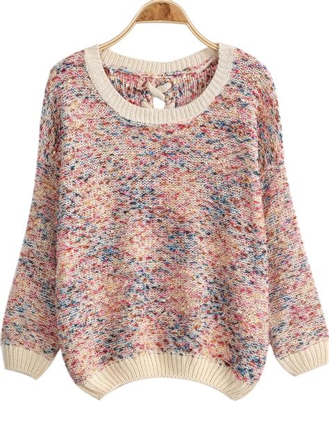 Multicolor Bandage Knit Loose Sweaterfor Women Romwe