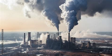 A Factory Billows Black Smoke Into The Atmosphere A