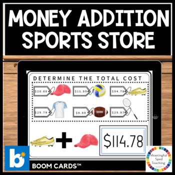 Life Skills Money Addition Sports Store Over Digital Task Cards