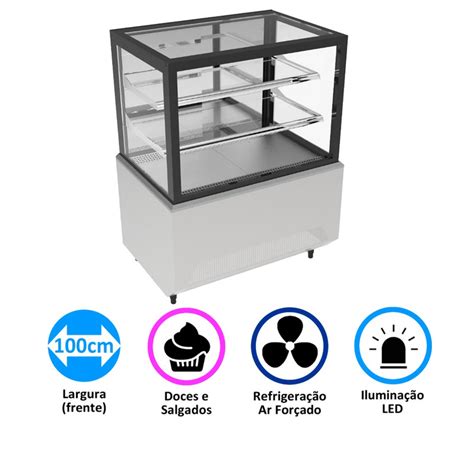 Vitrine Refrigerada 1 00M 100X70X125Cm Inox Ref S161001 Maquinbal