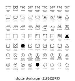 Laundry Wash Symbols On Label Icons Stock Illustration 2192628753