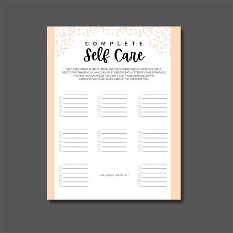 Printable Self Care Plan Worksheet Pdf