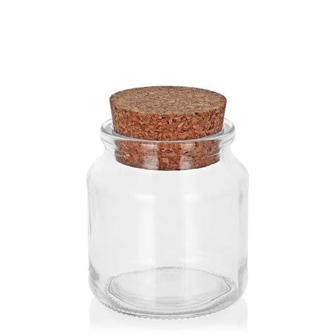 Ml Round Jar With Cork World Of Bottles Co Uk