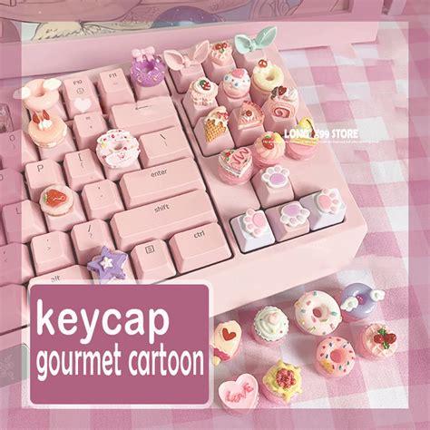 P S Est Reo Keycaps Bonito Rosa Keycap Decora O Personalizada Bolo