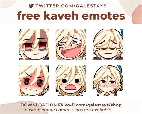 Genshin Impact Kaveh Emotes Stickers Free To Use Gale S Ko Fi